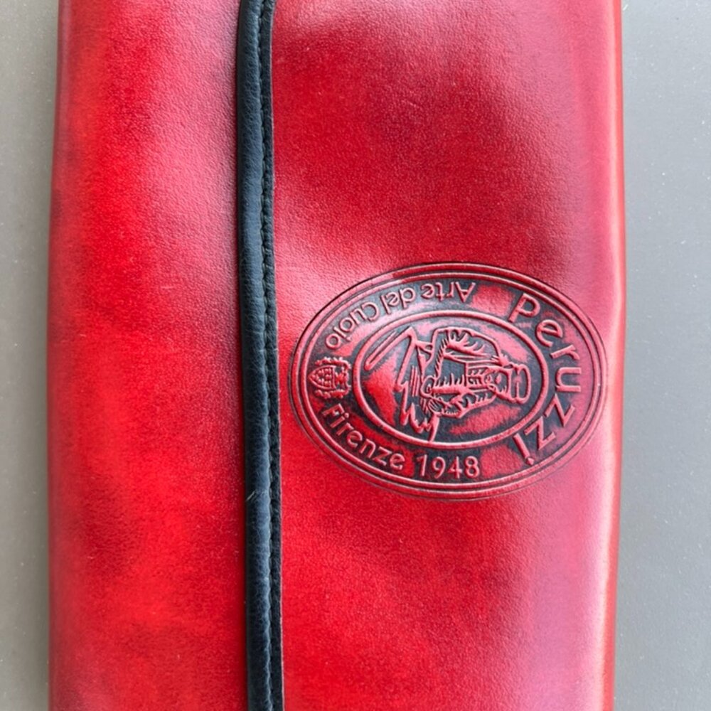 Beautiful  Vintage Italian  red leather pouch wallet